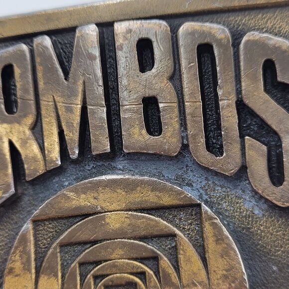 Vintage Farmboss Brass Belt Buckle Miracle Span Steel Buildings Overland Prk, KS - Picture 9 of 9